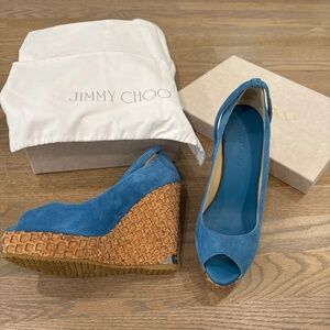 NWT Jimmy Choo 5” Platform Wedge w/open toe